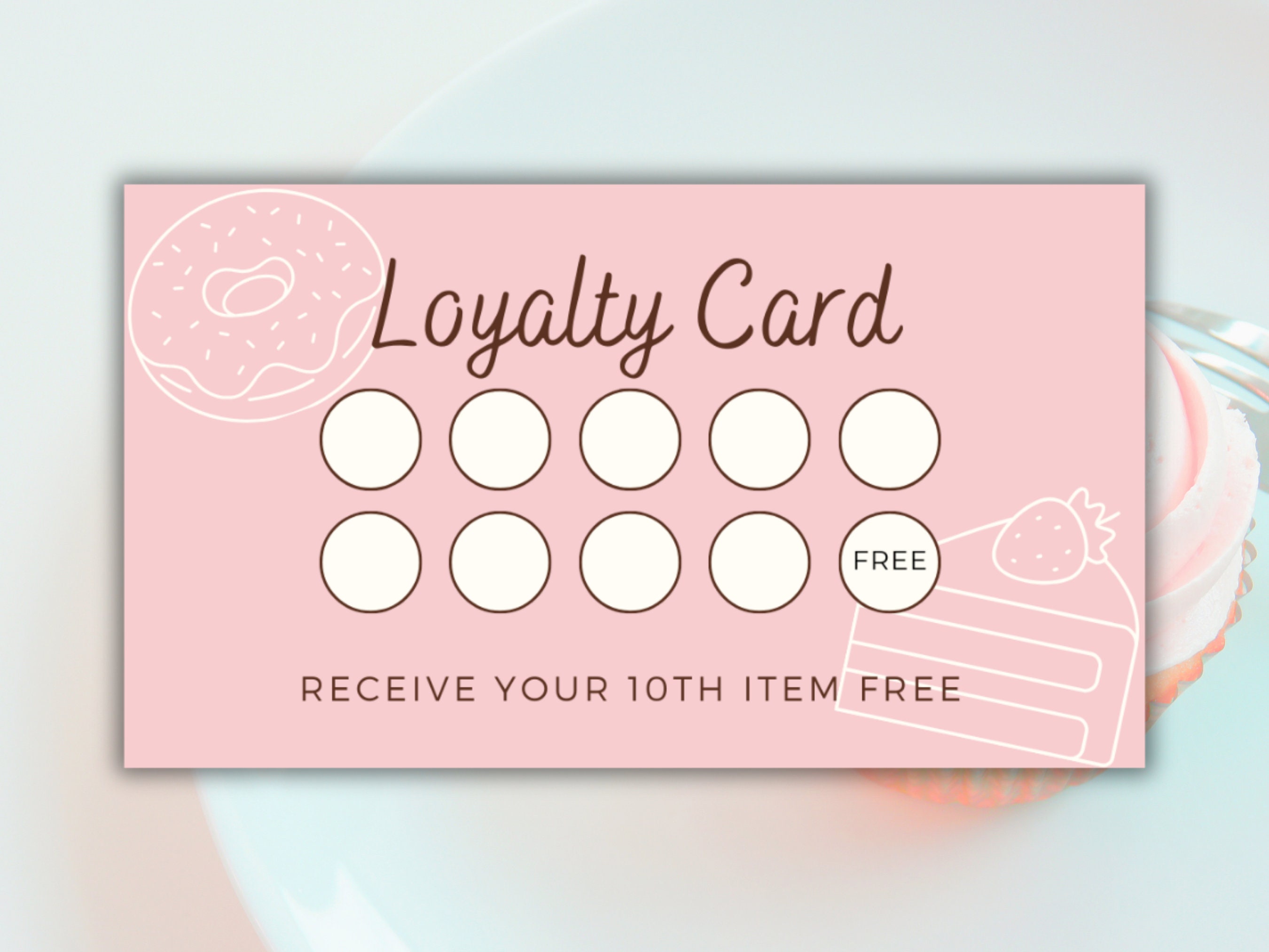 Bakery Loyalty Card Template, Bakery Business Marketing, Bakery