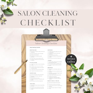 Salon Cleaning Checklist: Hair & Lash Services (Canva Template)