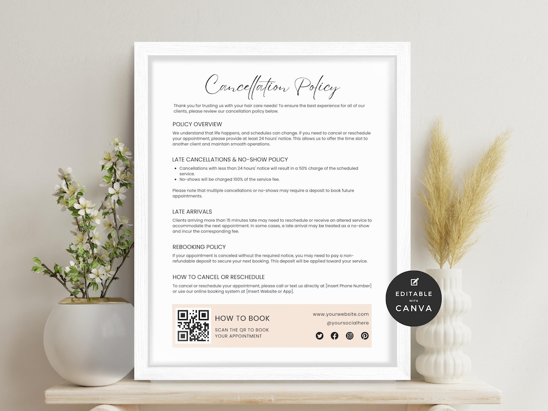 Image 2 for Salon Cancellation Policy Template