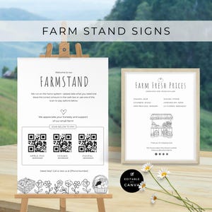 Farm Stand Sign Template: Editable Price List, QR Code Payment (Digital Download)