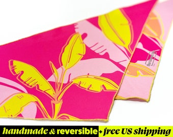 Pink Summer Dog Bandana Pattern Pink Dog Stuff Bandanas for Dogs Pink Puppy Bandana Miami Beach Dog Bandana for Summer Handmade Pink Bandana