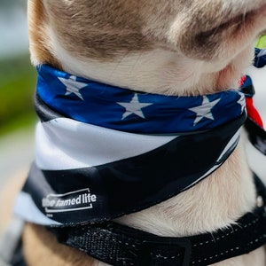 American Flag Dog Bandana Pattern Black And White Flag Reflective Vinyl Label Dog Stuff Labor Day Bandanas For Dogs Summer Dog Bandana image 2