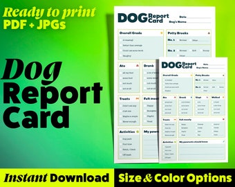 Dog Report Card Behavior Chart Dog Stuff Dog Training Log Pet Report Card Puppy Training Dog Journal Dog Care Tracker