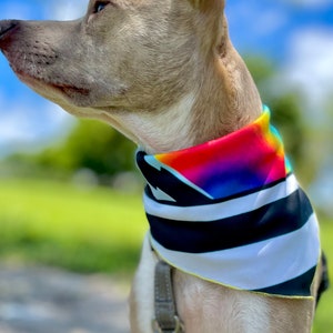 Rainbow Dog Bandana Pattern Reflective Vinyl Label Colorful Dog Stuff Bandanas for Dogs Summer Dog Bandana Puppy Bandana Large Dog Bandana image 6