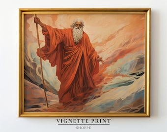Moses Parting the Red Sea | Exodus Old Testament | Crossing Red Sea | Jesus Christ | Bible Art | Christian Art