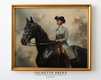 Vintage Female on Horseback | Printable Art | Horse and Rider ...