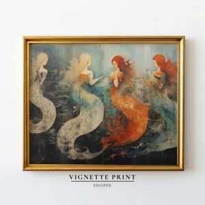 Pittura delle sirene del mare / Canto delle sirene / Ninfe dell&#39;acqua / Stampe di sirene / Mitologia greca
