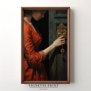 Moody Portrait Painting | Victorian Woman Art | Print Art | Dark Academia | Baroque Art