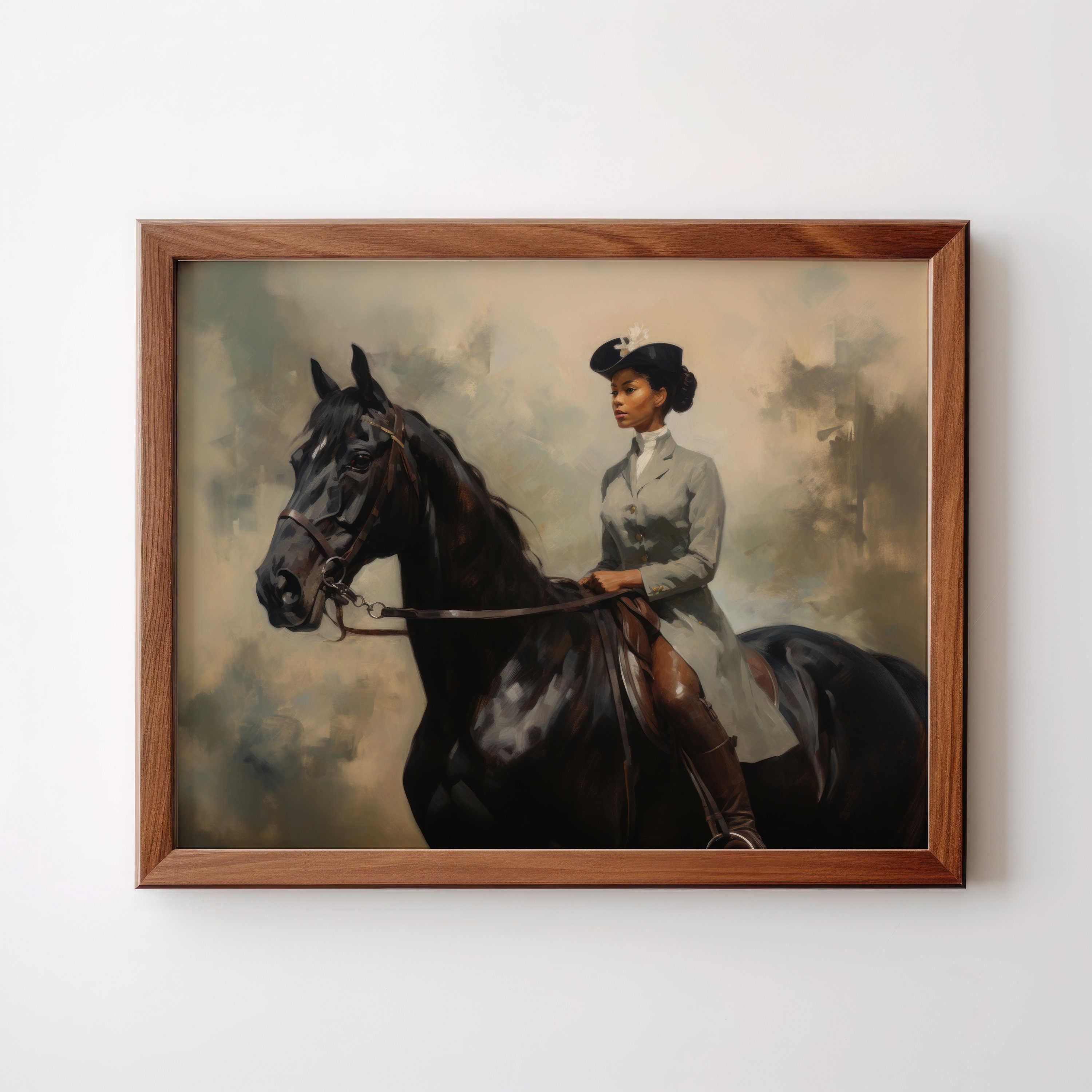 Vintage Female on Horseback | Printable Art | Horse and Rider ...