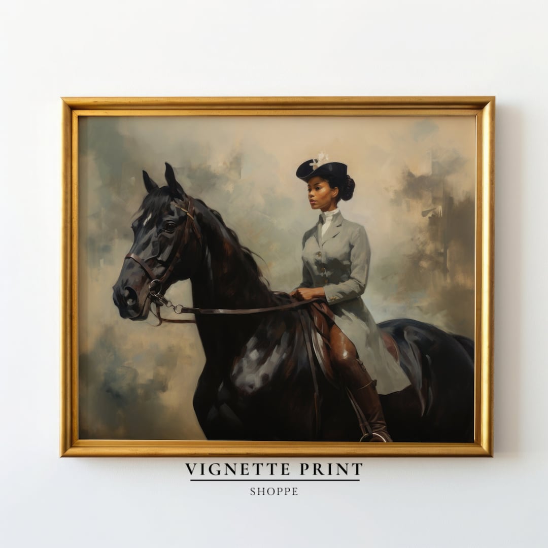 Vintage Female on Horseback | Printable Art | Horse and Rider ...