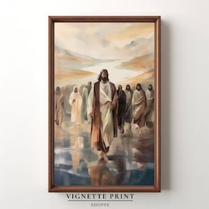 Come Follow Me | Abstract Portrait of Jesus and His Disciples | Print Art | I Am The Way | Christian Art | Bible Art