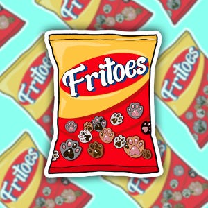 Fritoes | Frito Paws | Corn Chips | Pet Toes | Toe Beans | Funny | Cute | Sticker | Decal
