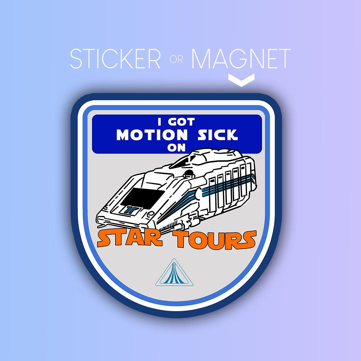 Star Tours Motion Sick Vinyl Sticker, Funny Star Wars Ride Decal