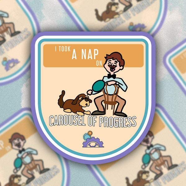 Disney | Magic Kingdom | Carousel of Progress | Ride | Nap | Boring | Funny | Cute | Sticker | Decal