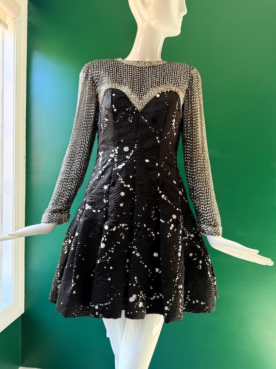 1990s Geoffrey Beene Beaded Silk Dress 1990s Geoffrey Beene Beaded Silk Dress