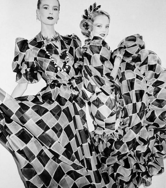 1980 Yves Saint Lauren Harlequin Dress - image 5