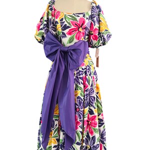 1980s Victor Costa Floral Dress image 2