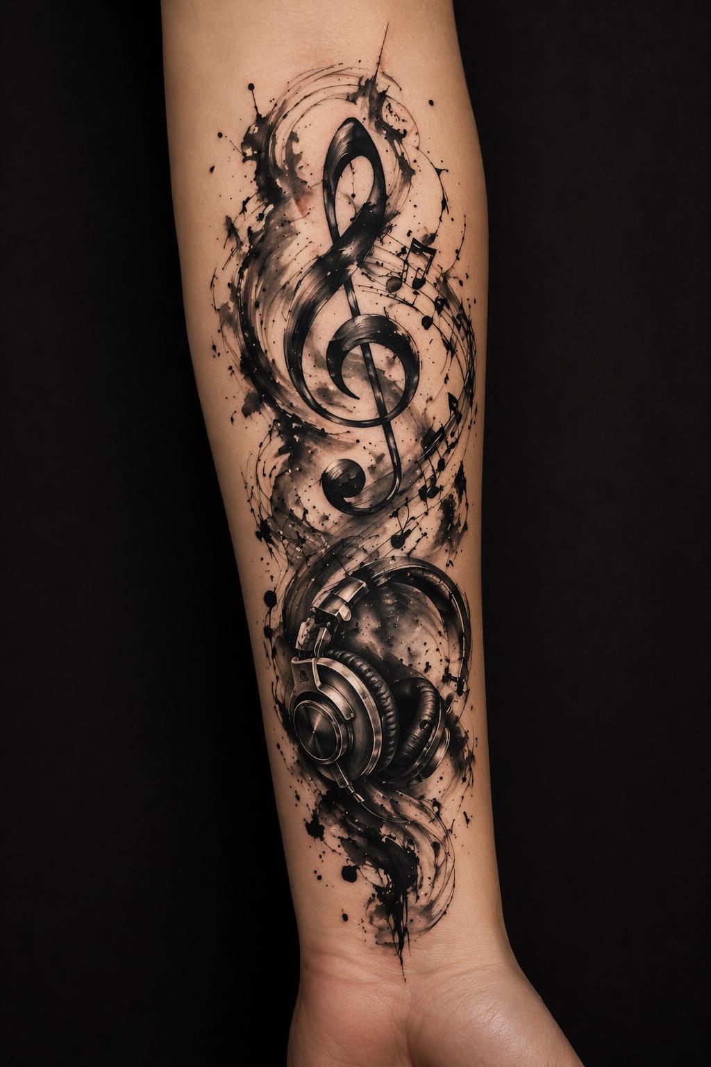 Headphones tattoo - Etsy 日本