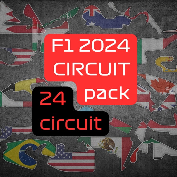 Pegatinas del Circuito F1 2024 / Gran Premio F1 2024 / 26 Tipos / Todas las Carreras Temporada F1 2024 /