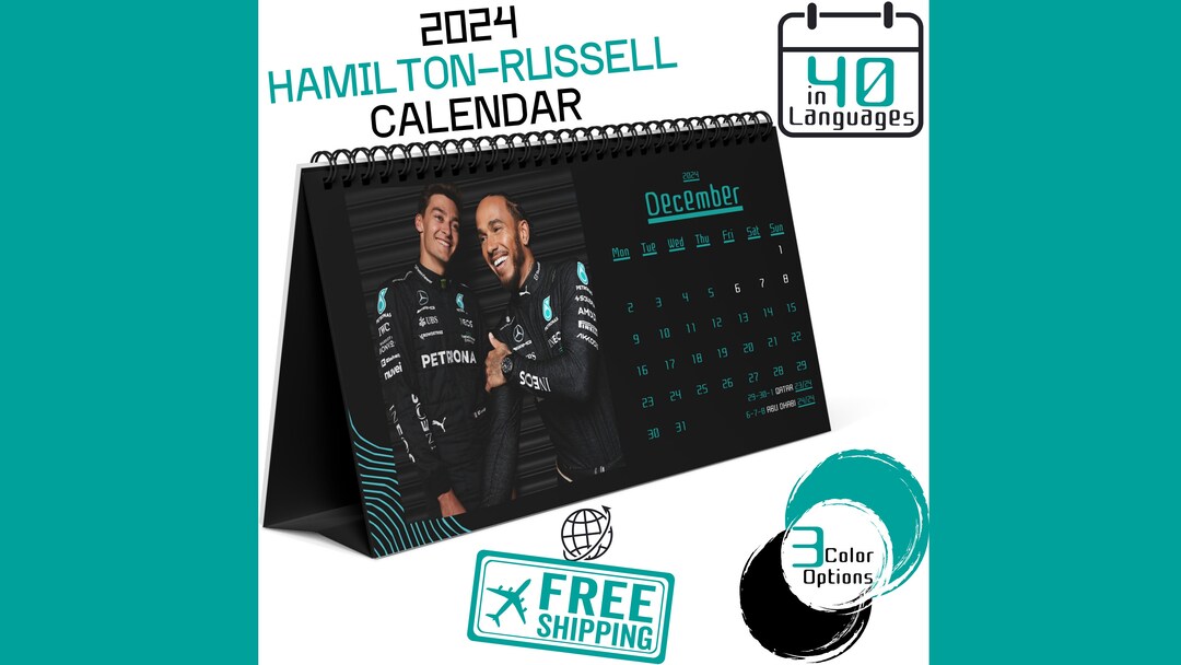2024 F1 Calendar for Hamiltonrussell Fans Our Calendars Are Etsy