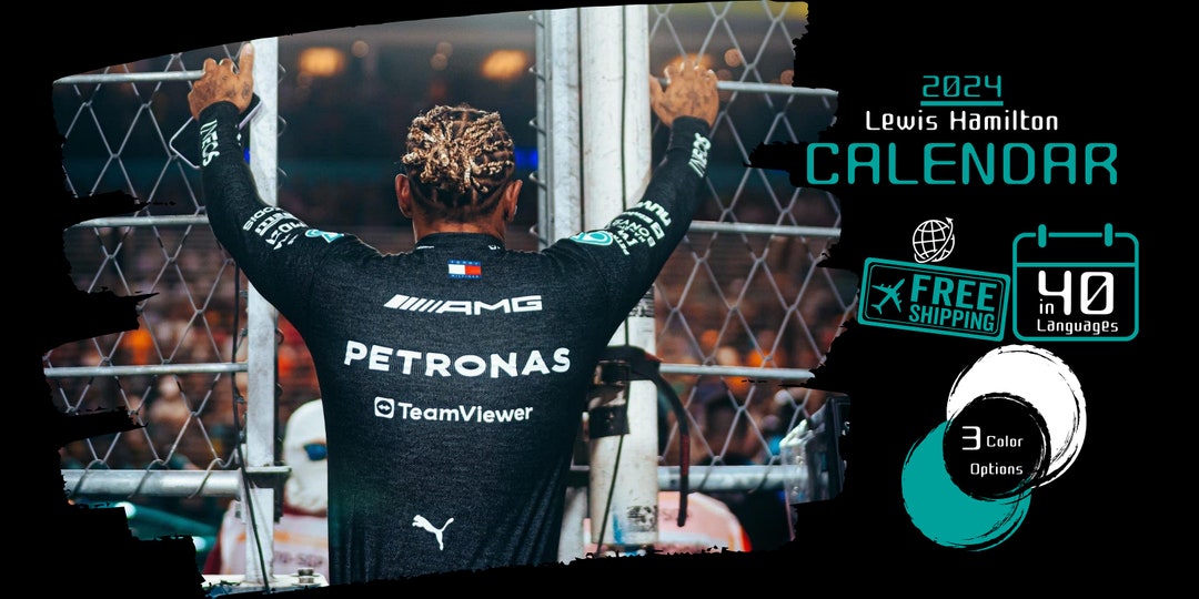 2024 F1 Calendar for Lewis Hamilton Fans Our Calendars Are Etsy UK