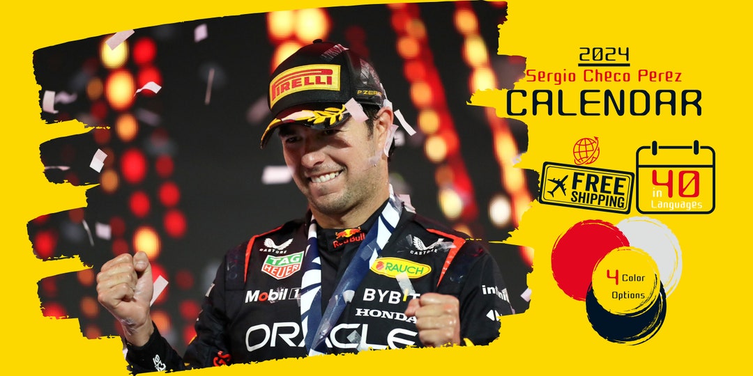 2024 F1 Calendar for Sergio Checo Perez Fans Our Calendars Etsy UK