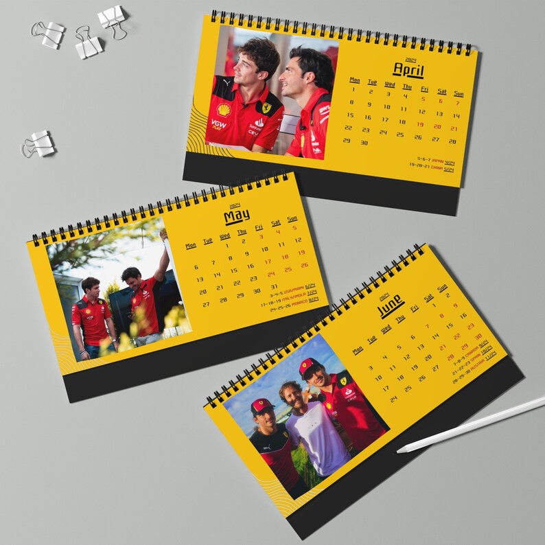 2024 F1 Calendar for Leclercsainz Fans Our Calendars Are Etsy