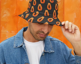 Bucket Hat with Papaya Pattern Inspired by Lando Norris! | Papaya Bucket Hat |