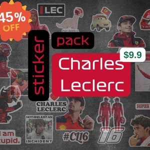 Charles Leclerc Sticker Pack | 22 Types | Durable and Reusable F1 Sticker Set |