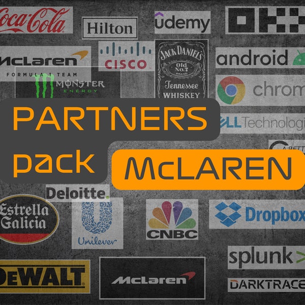McLaren F1 Partners/Sponsors Stickers | 22 Types | McLaren F1 2024 Season | Durable and Reusable F1 Sticker Set |
