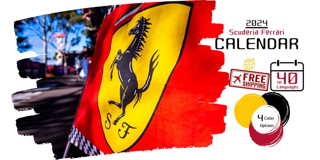 2024 F1 Calendar for Scuderia Ferrari Fans Our Calendars Are Etsy UK