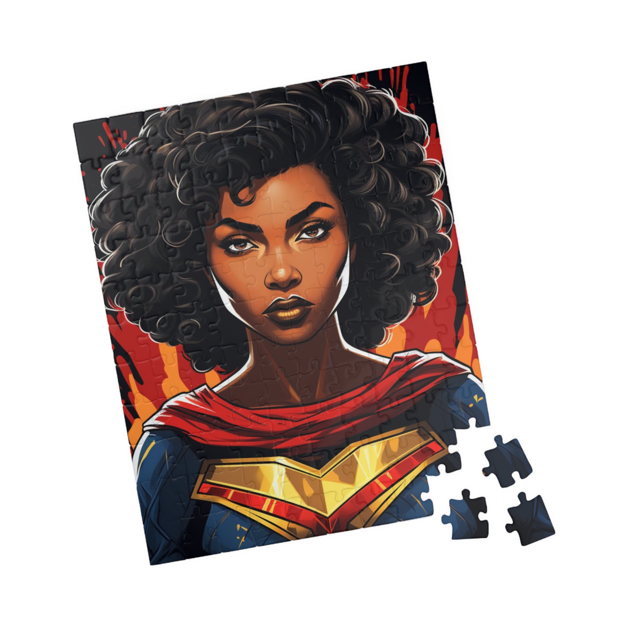Black Superhero Puzzle African American Puzzle Black Queen Puzzle Black