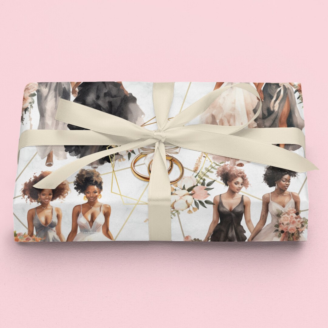 Bridesmaid Wrapping Paper Bridal Shower Wrapping Paper Bridesmaids Wrapping Paper African