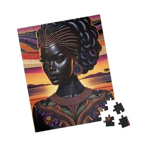 African Queen Puzzle African American Puzzle Black Woman Puzzle Birthday Gift For Daughter Jigsaw Puzzle Afro Queen