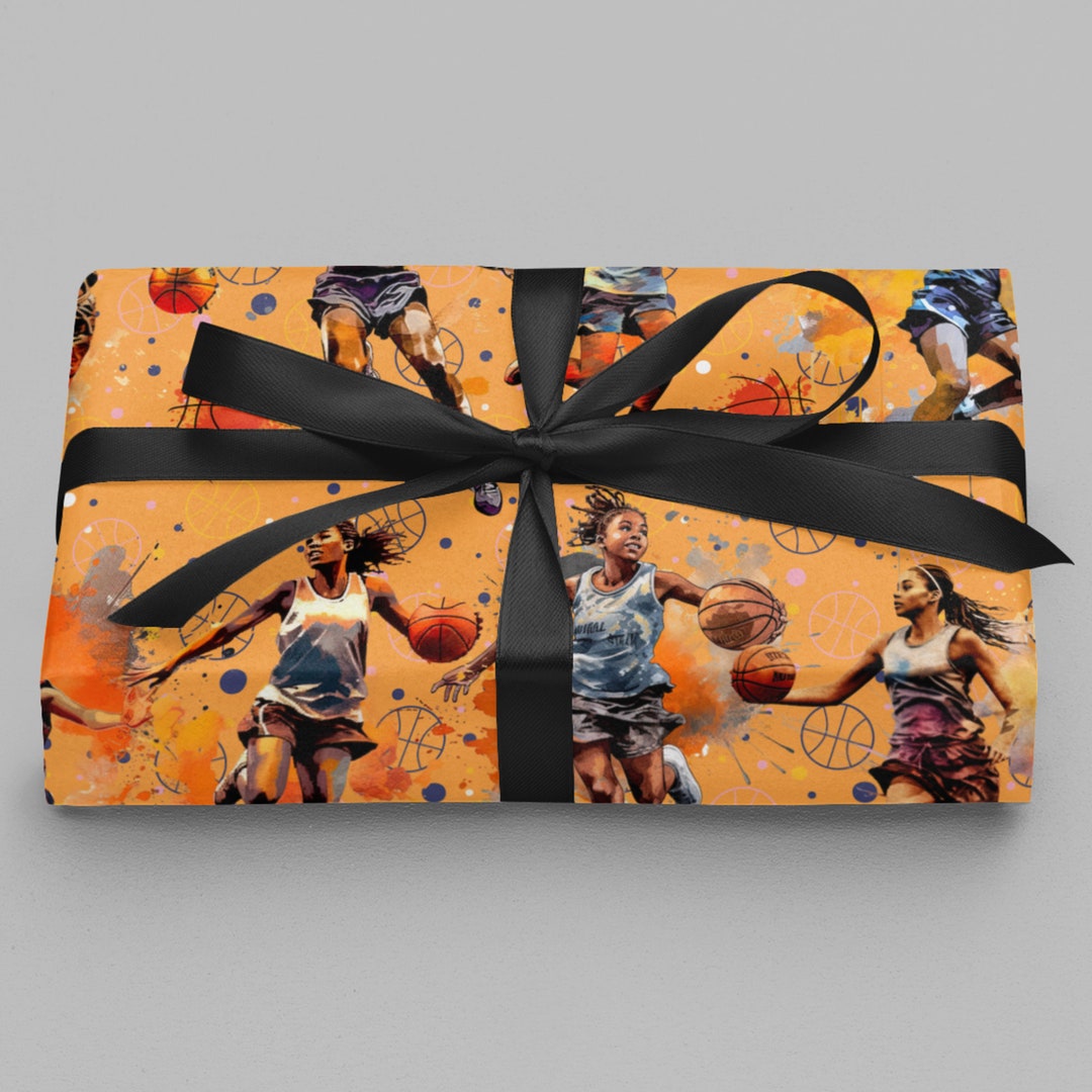 Girl Basketball Wrapping Paper Woman Basketball Wrapping Paper Etsy