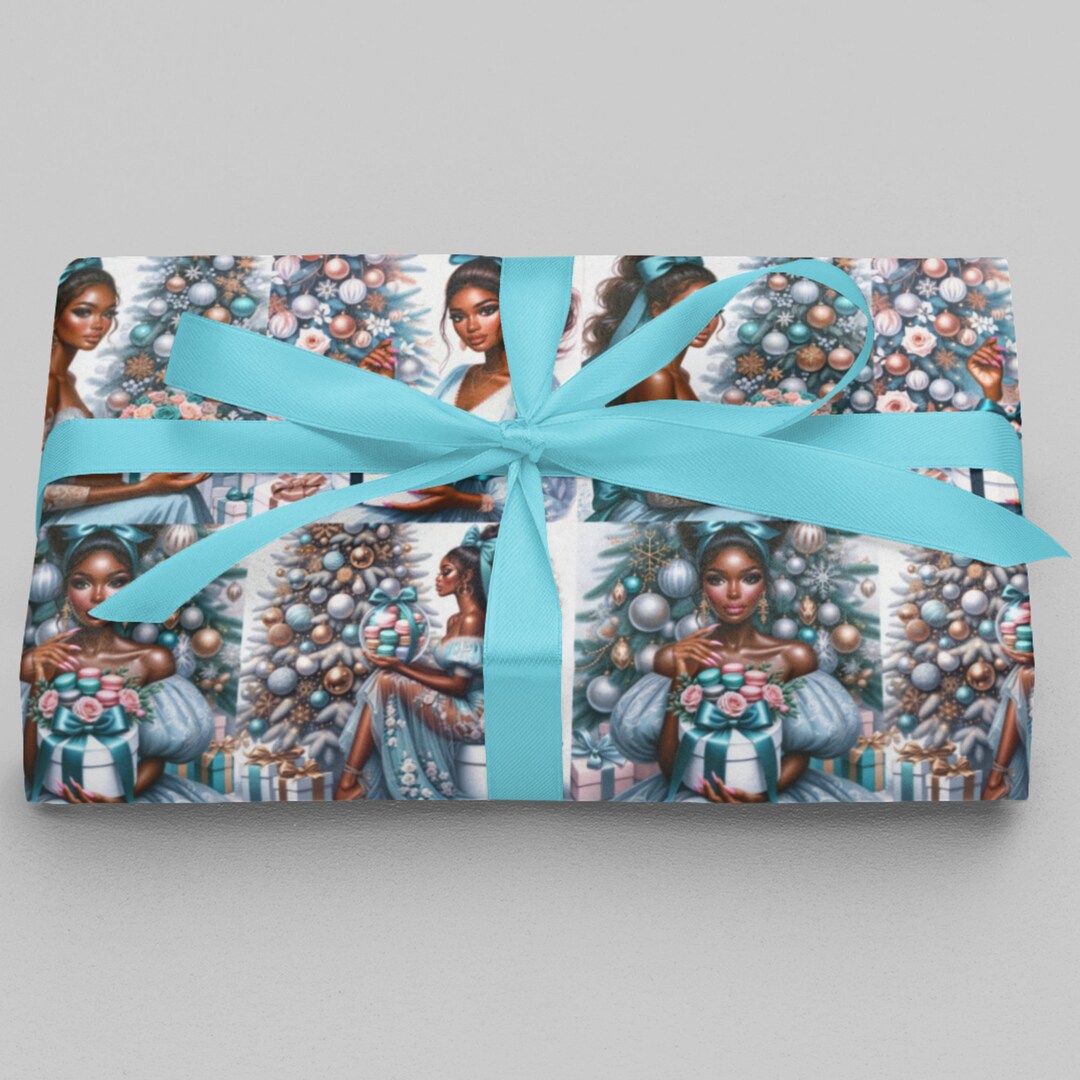 Christmas Queen Wrapping Paper Christmas Wrapping Paper Black Woman