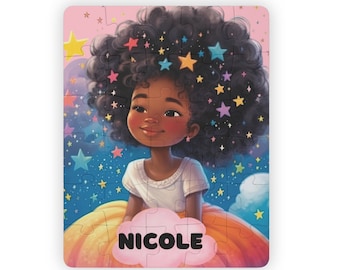 Princess Custom Kids Puzzle Little Girl Puzzle African American Little Black Girl Puzzle Birthday Gift Christmas Gift Girl Puzzle for Kids