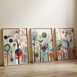 Fantasy forest blue toned contemporary art for download modern art wall art mcm art modern art download mcm boho art
