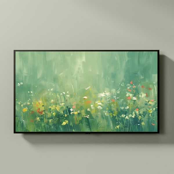 Samsung Frame TV abstract impressionism wildflowers art digital download for frame tv gift for mothers day housewarming gift