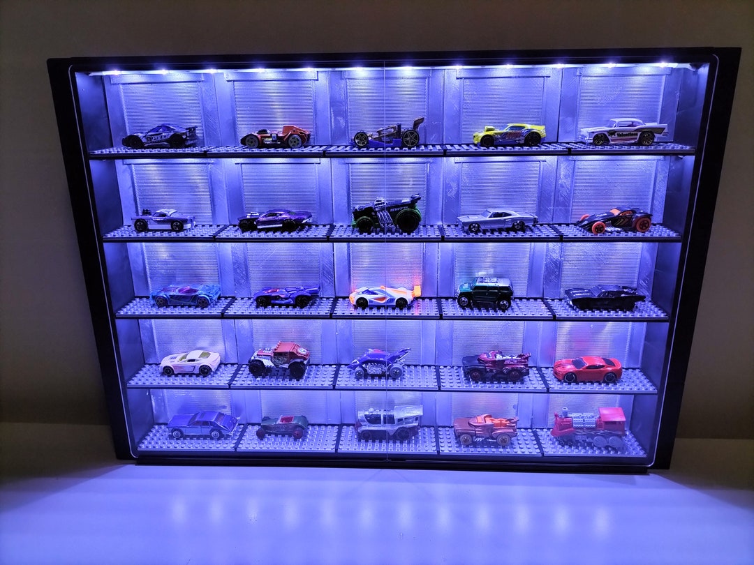Display Case for Hot Wheels Matchbox Toy Cars With LED Lighting