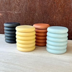Bubble Jar | Lidded Vessel | Bathroom Storage | Office Storage | Colorful Decor | Earth Tone | Modern Home