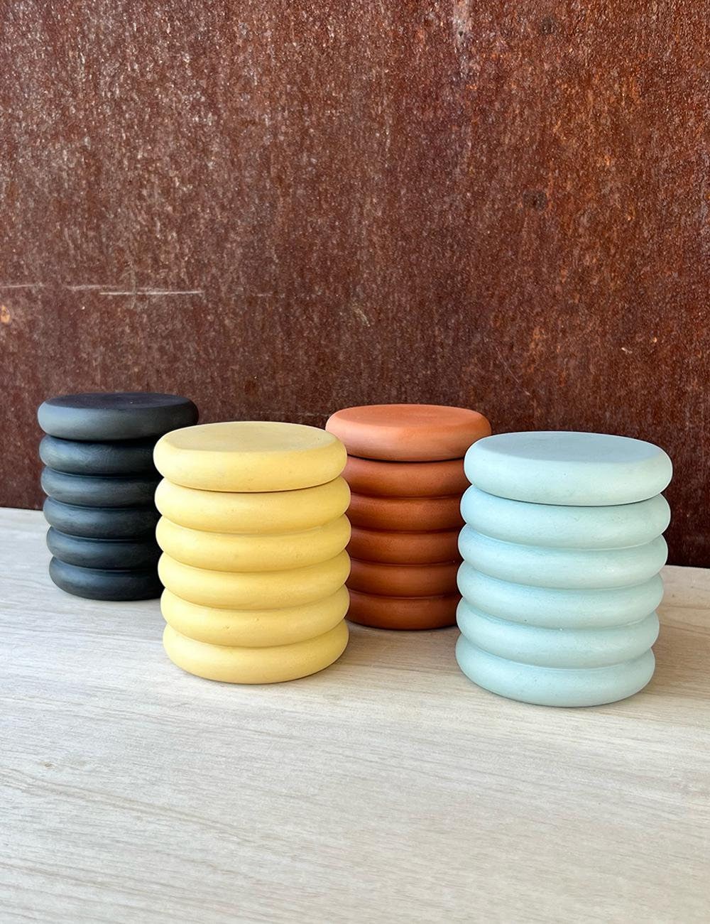 Bubble Jar | Lidded Vessel | Bathroom Storage | Office Storage | Colorful Decor | Earth Tone | Modern Home