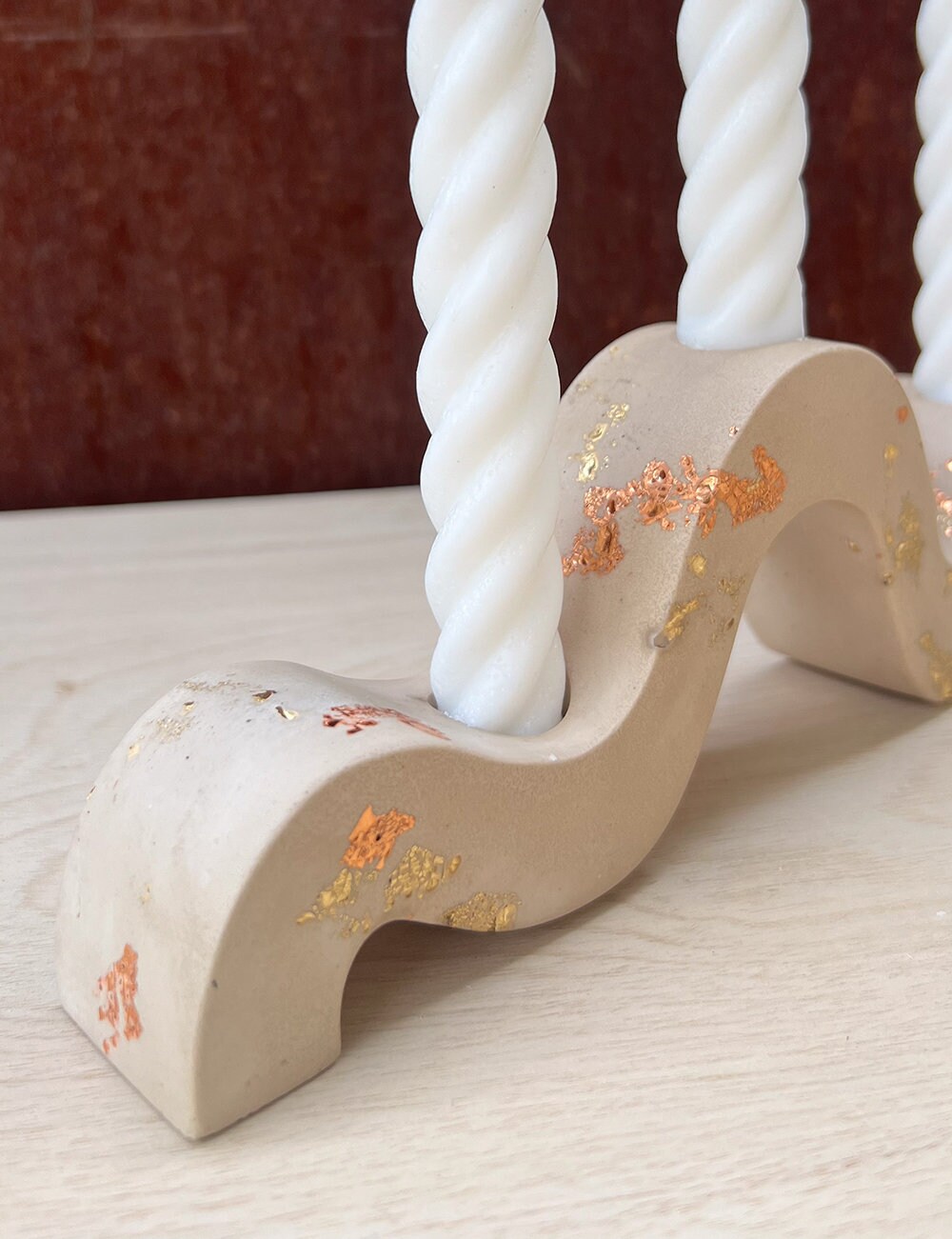 Gold Rush Squiggle Candle Holder Etsy