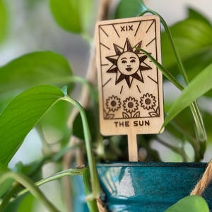 Estaca de planta con carta del tarot / Accesorio de jardín bohemio