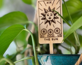 Tarot Card Plant Stake | Boho Garden Accessory
