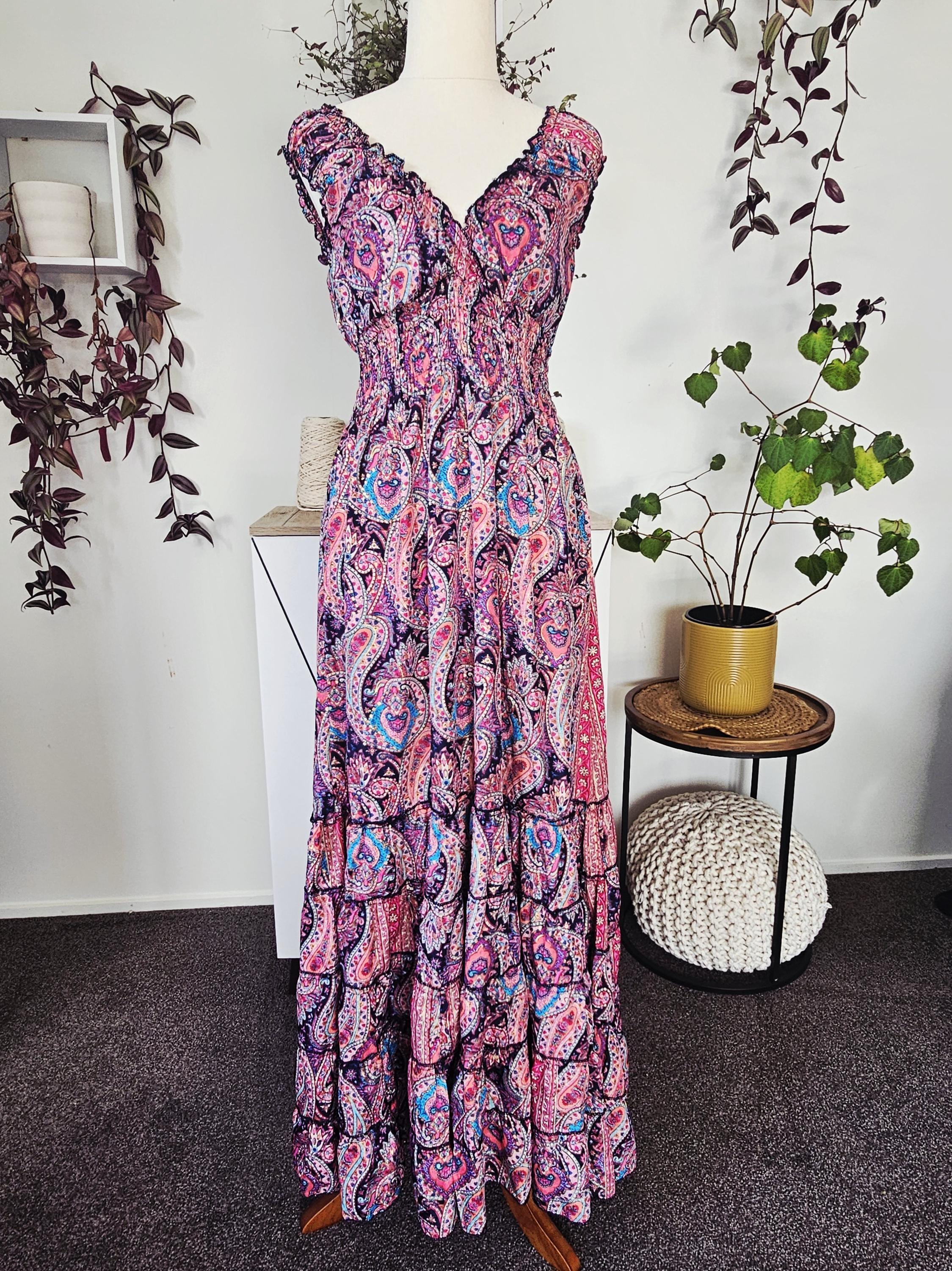 chinese dress ladies Pink Paisley Deep V-Neck Long Sleeve Maternity Maxi Dress – PinkBlush main image 1