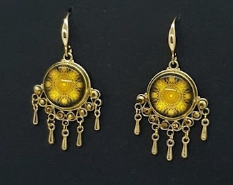 Gold "Paradigm Shift" inter dimensional Earrings.