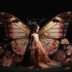 10 Digital Backdrops,Real Butterfly Wings,Multi Color Wings,Kids Backdrops,Studio Backdrops,Cinematic Lighting,Photoshop Fine Art Textures