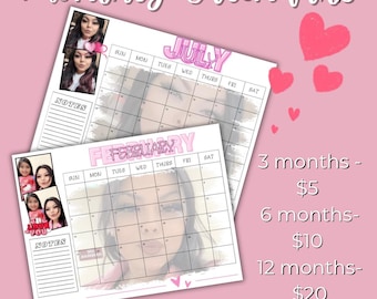 Monthly calendar