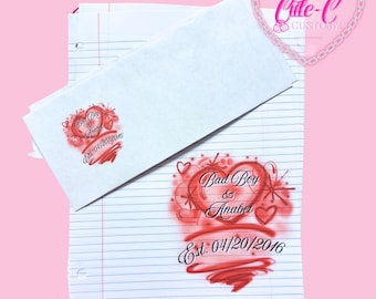 Red hearts (Stationery Set)